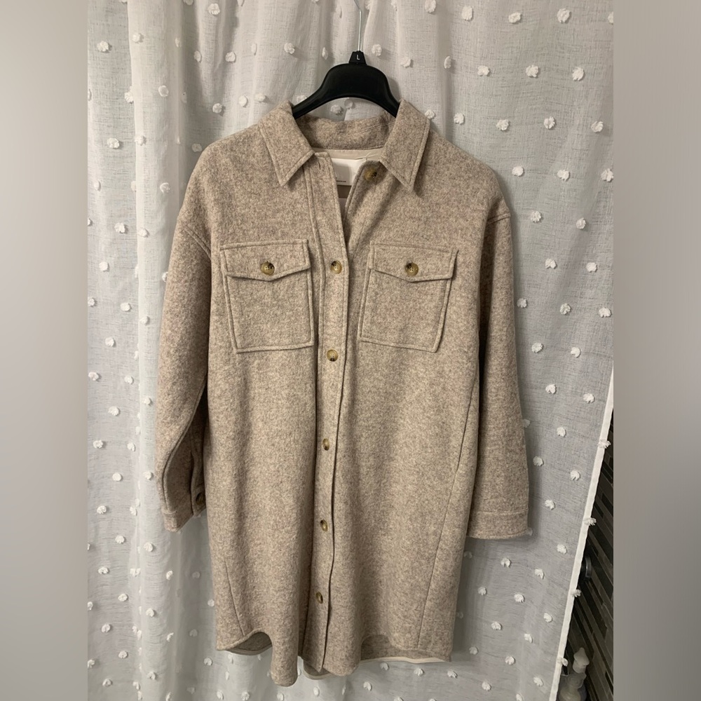 Midi length button up shacket - Picture 2 of 4